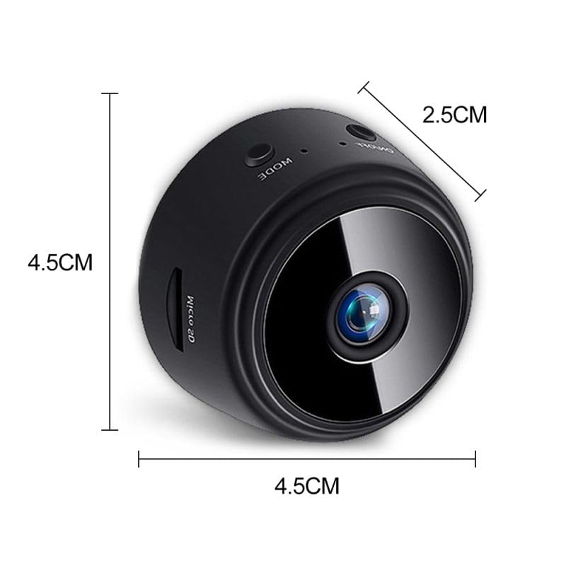Mini Câmera de Segurança Wifi Full HD 1080p Sem Fio com Visão Noturna, Câmera Babá, Gravação por Movimento e Tamanho Ultra Compacto