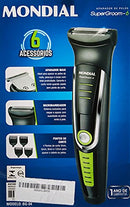Aparador de Pelos Super Groom 06, Mondial, Preto/Verde, 6W, Bivolt