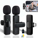 Kit Microfone de Lapela Profissional Sem Fio Altamente Sensivel Com 2 Entradas Almplamente Compativeis (Tipo C e IOS) Podcast, Youtubers, Influencer e TikTok Com Redução de Ruidos