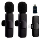 Kit Microfone de Lapela Profissional Sem Fio Altamente Sensivel Com 2 Entradas Almplamente Compativeis (Tipo C e IOS) Podcast, Youtubers, Influencer e TikTok Com Redução de Ruidos