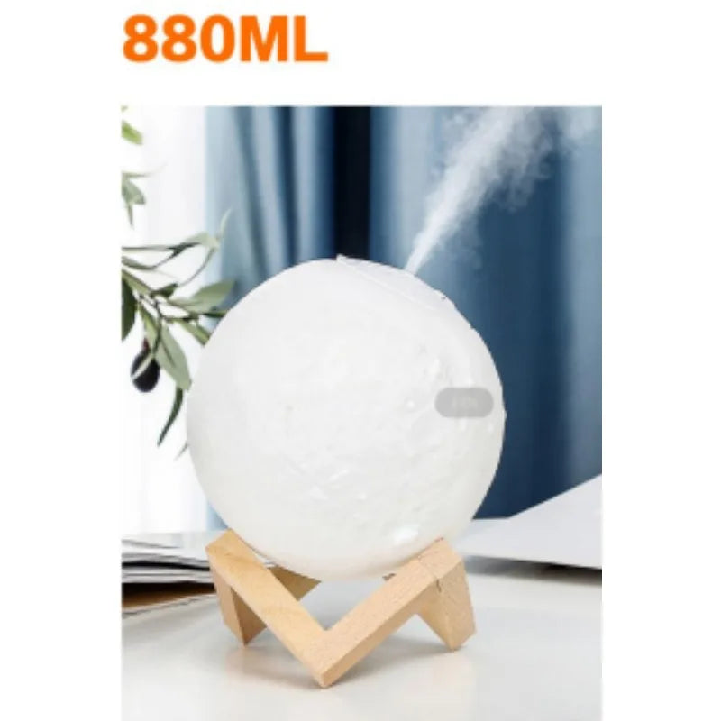 Luz de LED em formato de Lua com umidificador