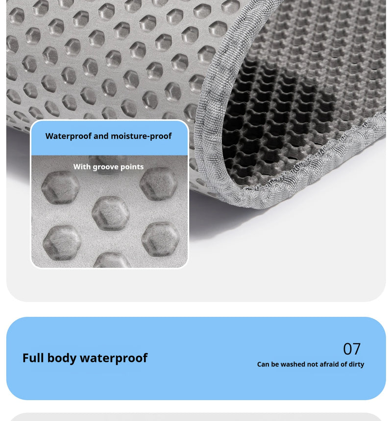 Tapete de areia para gatos, à prova d'água, camada dupla.