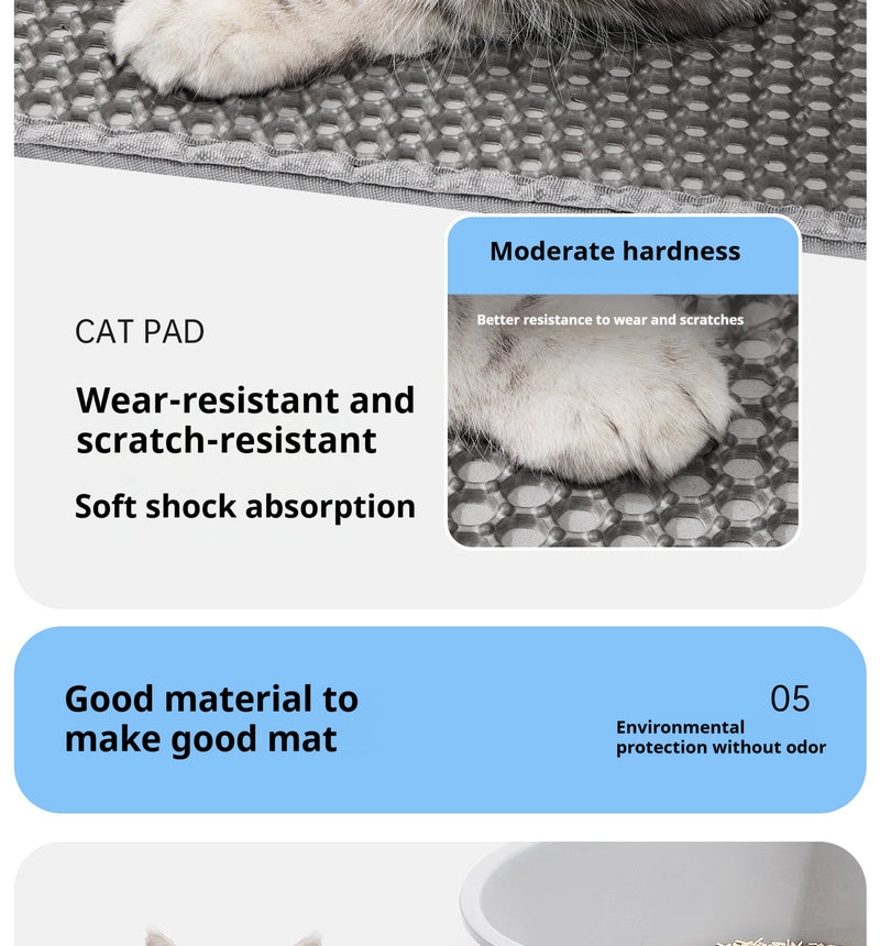 Tapete de areia para gatos, à prova d'água, camada dupla.