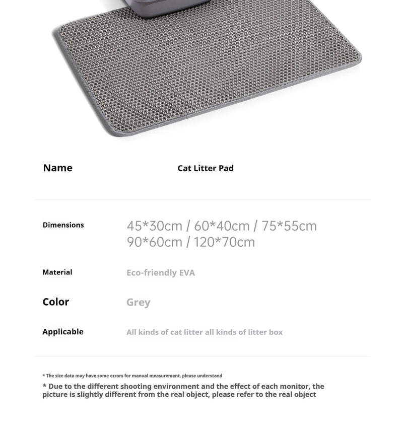 Tapete de areia para gatos, à prova d'água, camada dupla.